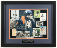 Gale Sayers Signed LE Bears Custom Framed Photo Display with Name Plate Inscribed "Hall of Fame 1977" #18/1977 (Sayers) at PristineAuction.com