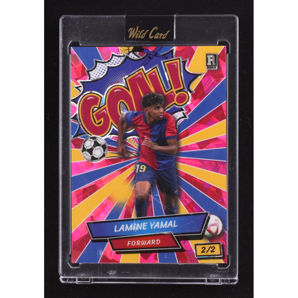 Lamine Yamal 2024 Wild Card Lamine Yamal Comix #ACGB-LY1 Blue / Gold Red #2/2 RC at PristineAuction.com