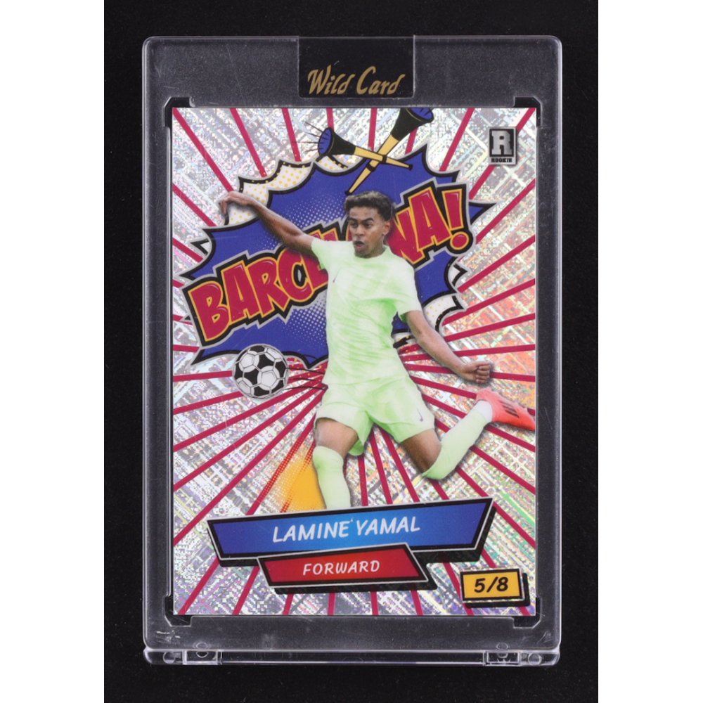 Lamine Yamal 2024 Wild Card Lamine Yamal Comix #ACBB-LY3 Red Lines #5/8 RC at PristineAuction.com
