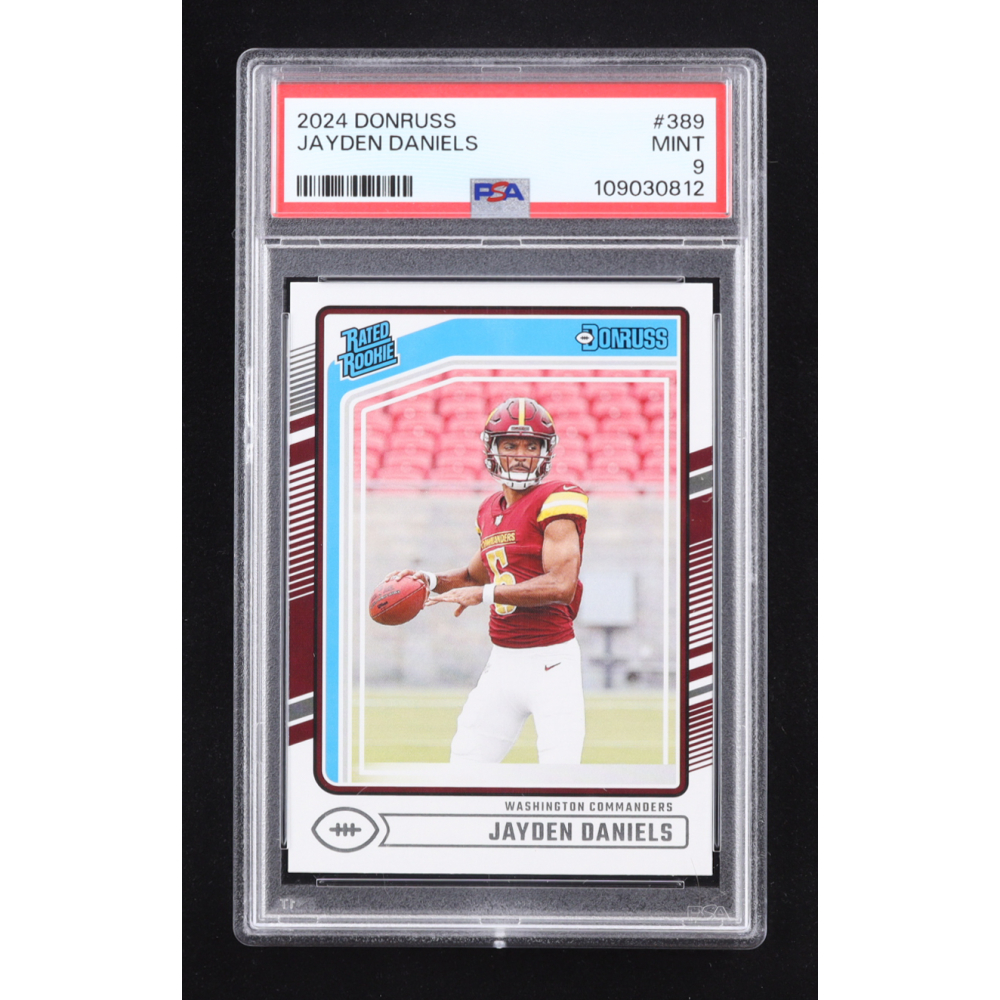 Jayden Daniels 2024 Donruss #389 RR RC (PSA 9) at PristineAuction.com