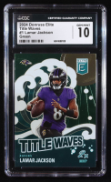 Lamar Jackson 2024 Elite Title Waves Green #1 (CGC 10) at PristineAuction.com