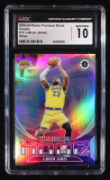LeBron James 2023-24 Hoops Premium Stock Hoopla Silver Prizm #10 (GCG 10) at PristineAuction.com
