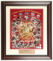 49ers Custom Framed Photo Team-Signed by (37) with Joe Montana, Jerry Rice, Steve Young (Stacks of Plaques) at PristineAuction.com