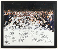 LE 2016 Stanley Cup Champions Penguins Custom Framed Photo Team-Signed by (22) with Sidney Crosby, Evgeni Malkin, Matt Murray (Fanatics) at PristineAuction.com
