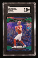 Jayden Daniels 2024 Panini Prizm Fireworks Green Prizm #24 RC (SGC 10) at PristineAuction.com