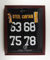 "Steel Curtain" Custom Shadowbox Jersey Display Signed by (4) with Ernie Holmes, L.C. Greenwood, Joe Greene & Dwight White (TriStar & Schwartz) at PristineAuction.com