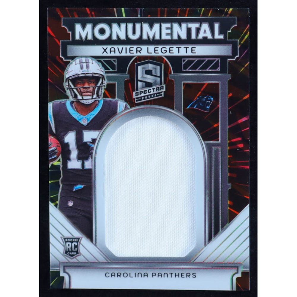 Xavier Legette 2024 Panini Spectra Monumental Memorabilia Hyper #18 #12/60 RC at PristineAuction.com