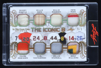 Mickey Mantle / Willie Mays / Willie McCovey / Pete Rose / Frank Robinson / Carl Yastrzemski / Willie Stargell / Billy Williams 2020 Leaf In The Game Used Sports The Iconic 8 Gold #TI8-02 #1/1 at PristineAuction.com