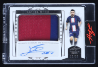 Lionel Messi 2022 Leaf Trinity Match Worn Patch Autographs Silver Foil #PALM1 #12/35 at PristineAuction.com