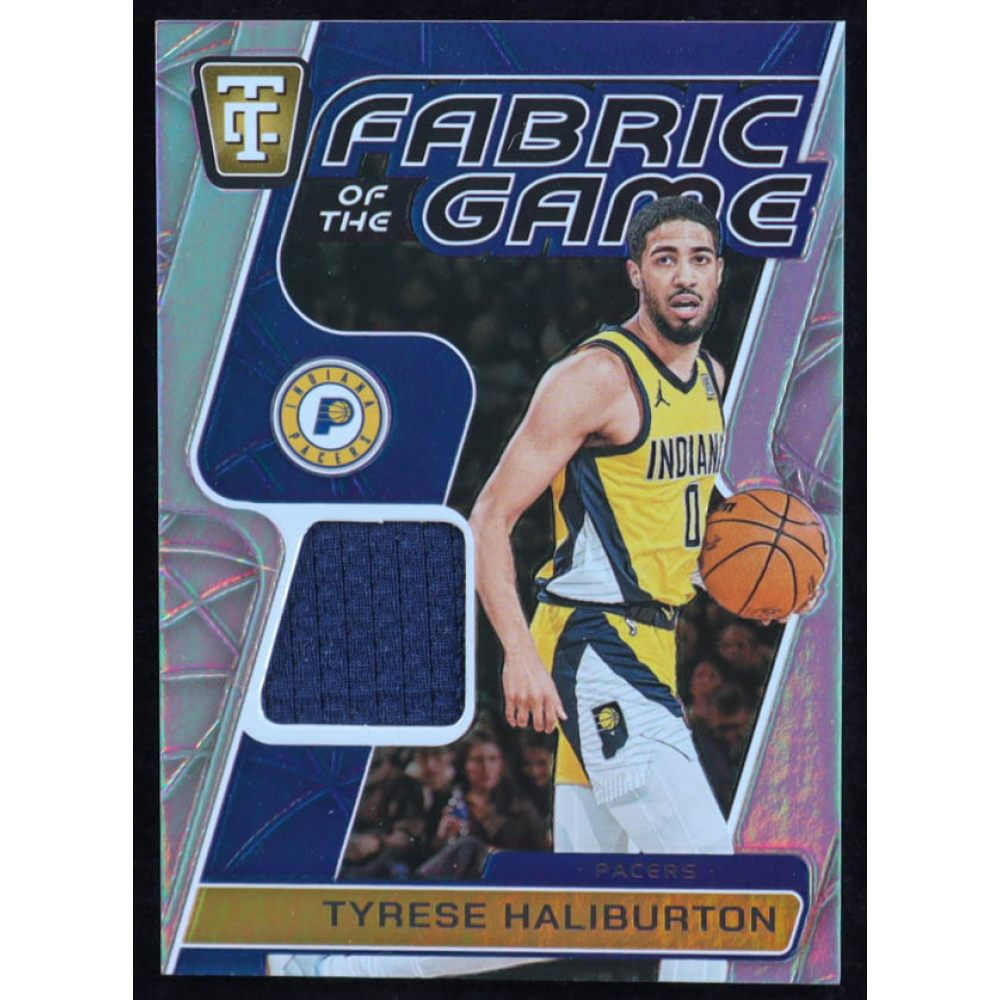 Tyrese Haliburton 2024-25 Totally Certified Fabric of the Game #22 #53/99 at PristineAuction.com