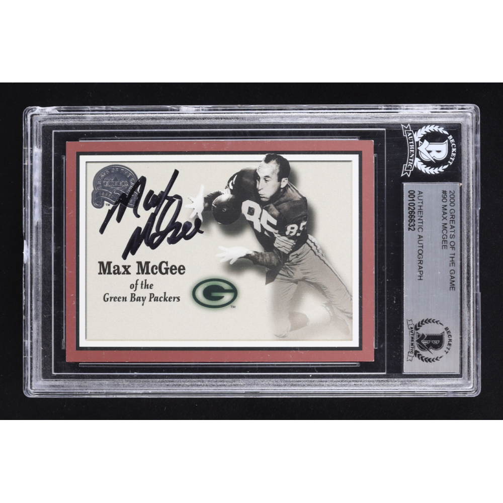Max McGee Signed 2000 Greats of the Game #90 (BGS) at PristineAuction.com