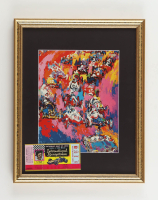 The Indy 500 Custom Framed Leroy Neiman Art Print Display With Original 1972 Indy 500 VIP Penthouse TIcket at PristineAuction.com