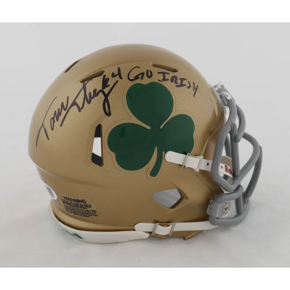 Tom Thayer Signed Notre Dame Fighting Irish Speed Mini Helmet Inscribed "Go Irish" (JSA) at PristineAuction.com