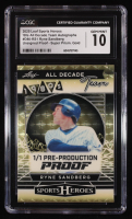Ryne Sandberg 2025 Leaf Sports Heroes '80s All Decade Super Prismatic Gold Pre-Production Proof #D80RS1 #1/1 (CGC 10) at PristineAuction.com