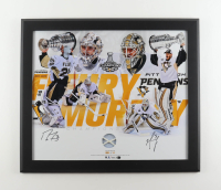 Marc-Andre Fleury & Matt Murray Signed LE Penguins Custom Framed Photo Display With 2016 Piece Of Game Net (Fanatics) at PristineAuction.com