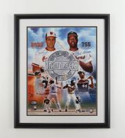 Cal Ripken Jr. & Hank Aaron Signed "Iron Men" Custom Framed Photo Display (MLB & Ironclad) at PristineAuction.com