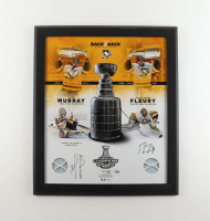 Marc-Andre Fleury & Matt Murray Signed LE Penguins Custom Framed Photo Display With 2017 Piece Of Game Net (Fanatics) at PristineAuction.com