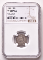 1862 Seated Liberty Silver Dime (NGC VF Details) at PristineAuction.com