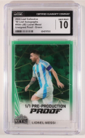 Lionel Messi 2024 Leaf Metal '90 Green Pre-Production Proof #90ALM2 #1/1 (CGC 10) at PristineAuction.com