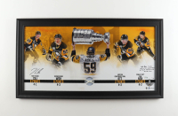 Jake Guetzel Signed LE Penguins Custom Framed Photo Display With Piece Of Game Net & Multiple inscriptions (Fanatics) at PristineAuction.com