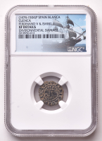 (1474-1504) Ferdinand & Isabella Colonial Spain Copper Blanca, Cuenca Mint (NGC XF Details) at PristineAuction.com