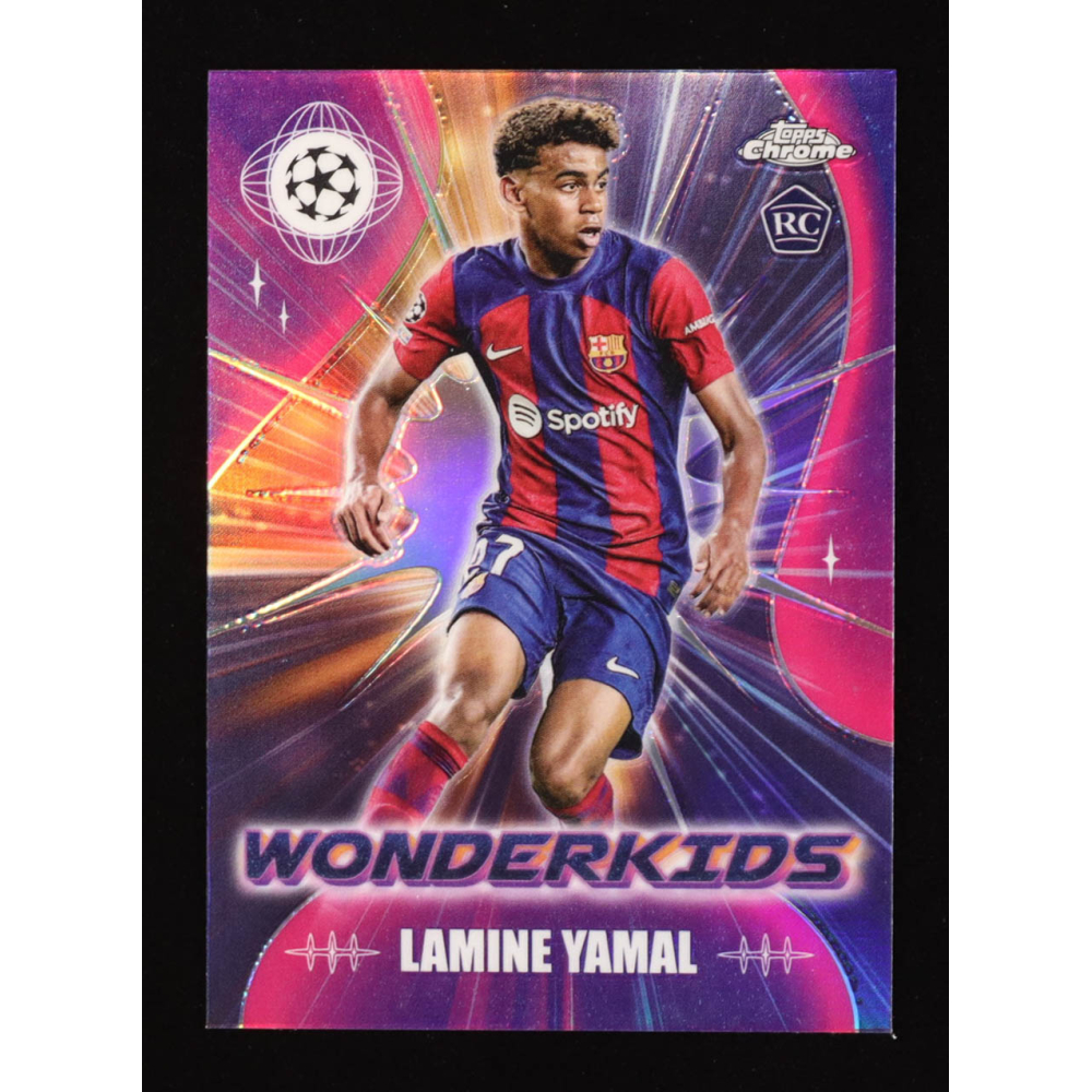 Lamine Yamal 2023-24 Topps Chrome UEFA Club Competitions Wonderkids #WK3 RC at PristineAuction.com
