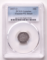 1857-O Seated Liberty Silver Dime (PCGS VG Detail) at PristineAuction.com