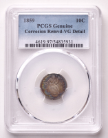 1859 Seated Liberty Silver Dime (PCGS VG Detail) at PristineAuction.com