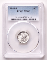 1944-S Mercury Silver Dime (PCGS MS66) at PristineAuction.com