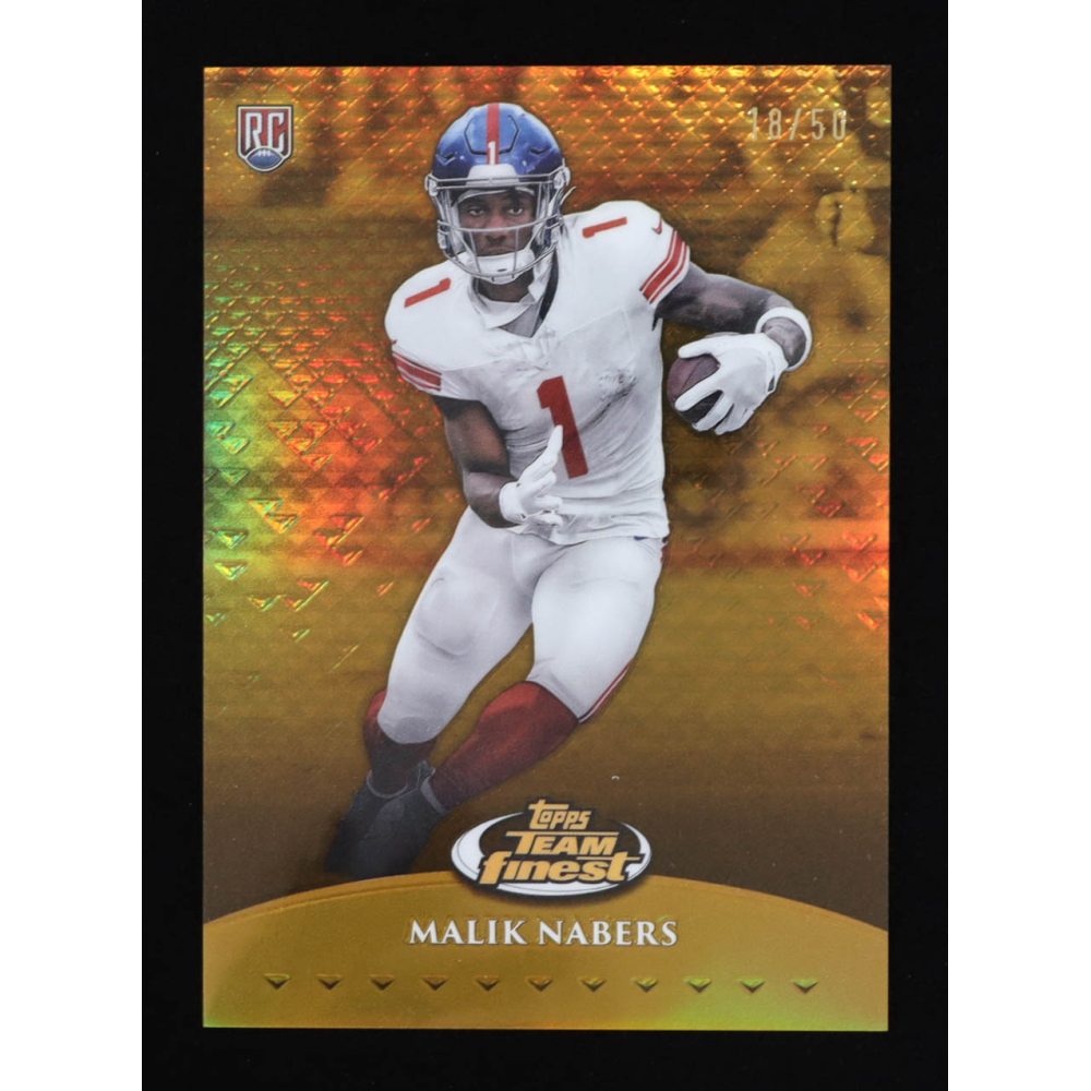 Malik Nabers 2024 Finest Team Finest Gold Refractors #TF7 #18/50 RC at PristineAuction.com