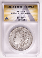 Mint Error 1921-S Morgan Dollar, Rim Clip (ANACS EF40 Details) at PristineAuction.com
