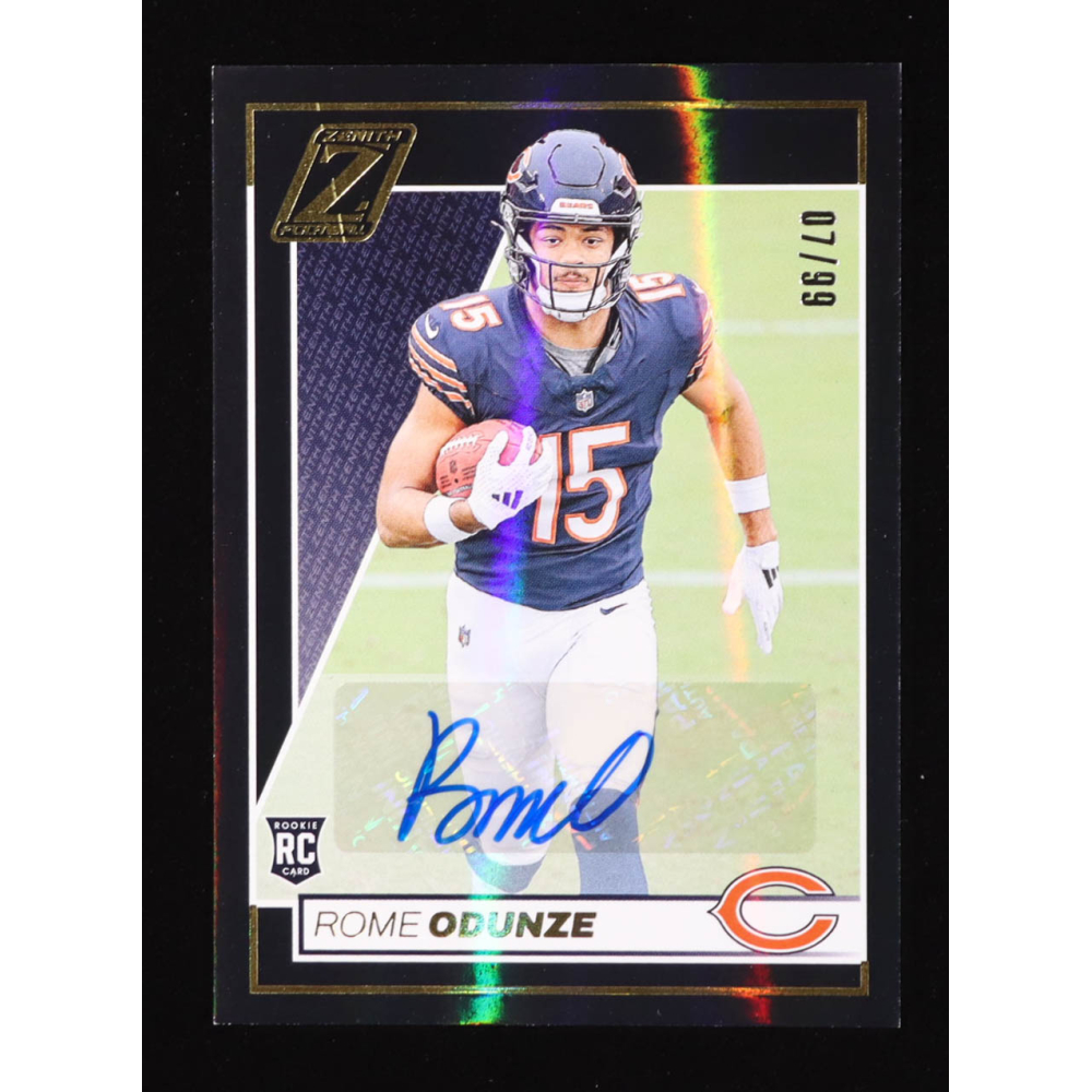 Rome Odunze 2024 Zenith Rookies Red Zone Autographs #186 #07/99 RC at PristineAuction.com