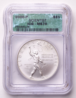 2006-P Benjamin Franklin Tercentenary Scientist Silver Dollar (ICG MS70) at PristineAuction.com