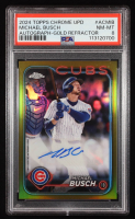 Michael Busch 2024 Topps Chrome Update Autographs Gold Refractors #ACMIB #05/50 (PSA 10) at PristineAuction.com