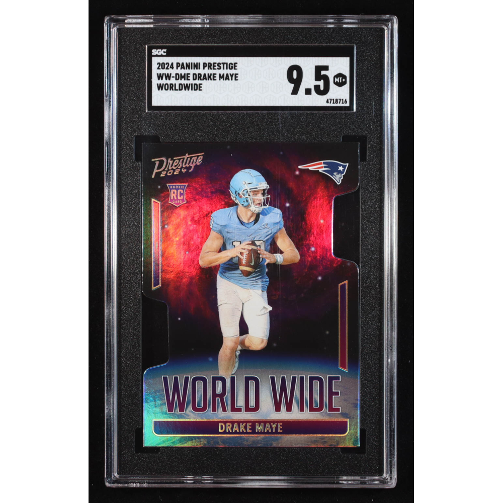 Drake Maye 2024 Prestige World Wide #4 RC (SGC 9.5) at PristineAuction.com