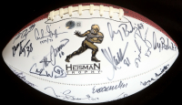 Heisman Trophy Logo Football Signed by (21) Heisman Trophy Winners with Marcus Allen, Billy Sims, Lamar Jackson, Tim Tebow (Beckett) at PristineAuction.com