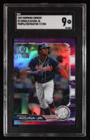 Ronald Acuna Jr. 2019 Bowman Chrome Purple Refractors #1 #077/250 (SGC 9) at PristineAuction.com