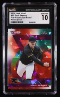Paul Skenes 2024 Leaf Vivid Red Crystal Pre-Production Proof #65 RC #1/1 (CGC 10) at PristineAuction.com