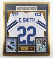 Emmitt Smith Signed Custom Framed Cut Display with Jersey & HOF Pin (PSA) at PristineAuction.com