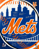 Mets 16x20 Poster Signed by (12) Mets Legends with Cookie Rojas, Roger McDowell, Willie Harris, John Gibbons (Beckett) at PristineAuction.com