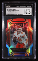 Patrick Mahomes II 2021 Select Prizm Red and Blue Die Cut #202 (CGC 8.5) at PristineAuction.com