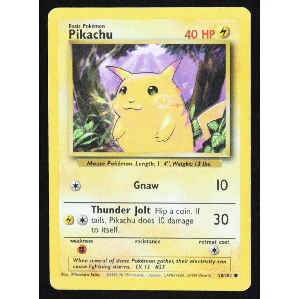 Pikachu COR C 1999 Pokemon Base Unlimited #58 at PristineAuction.com
