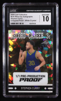 Stephen Curry 2024 Leaf White Crystal Pre-Production Proof #1/1 (CGC 10) at PristineAuction.com