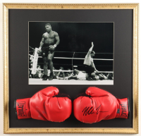 Mike Tyson Signed "Knockout Panorama" Custom Framed Print Display With (2) Everlast Boxing Gloves (Tyson) at PristineAuction.com