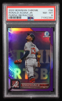 Ronald Acuna Jr. 2022 Bowman Chrome Purple Refractors #58 #073/250 (PSA 8) at PristineAuction.com