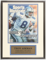 Troy Aikman Signed 1993 Custom Framed Sports Illustrated Cover Display (Beckett) at PristineAuction.com