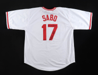 Chris Sabo Signed Jersey Inscribed "90 WS Champs" (Authentic Ink) at PristineAuction.com