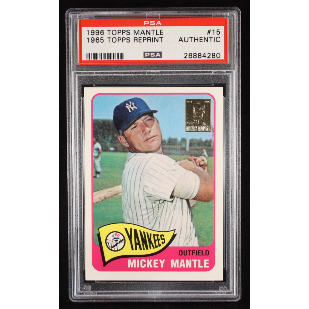 Mickey Mantle 1996 Topps Mantle '65 Topps Reprint #15 (PSA Authentic) at PristineAuction.com