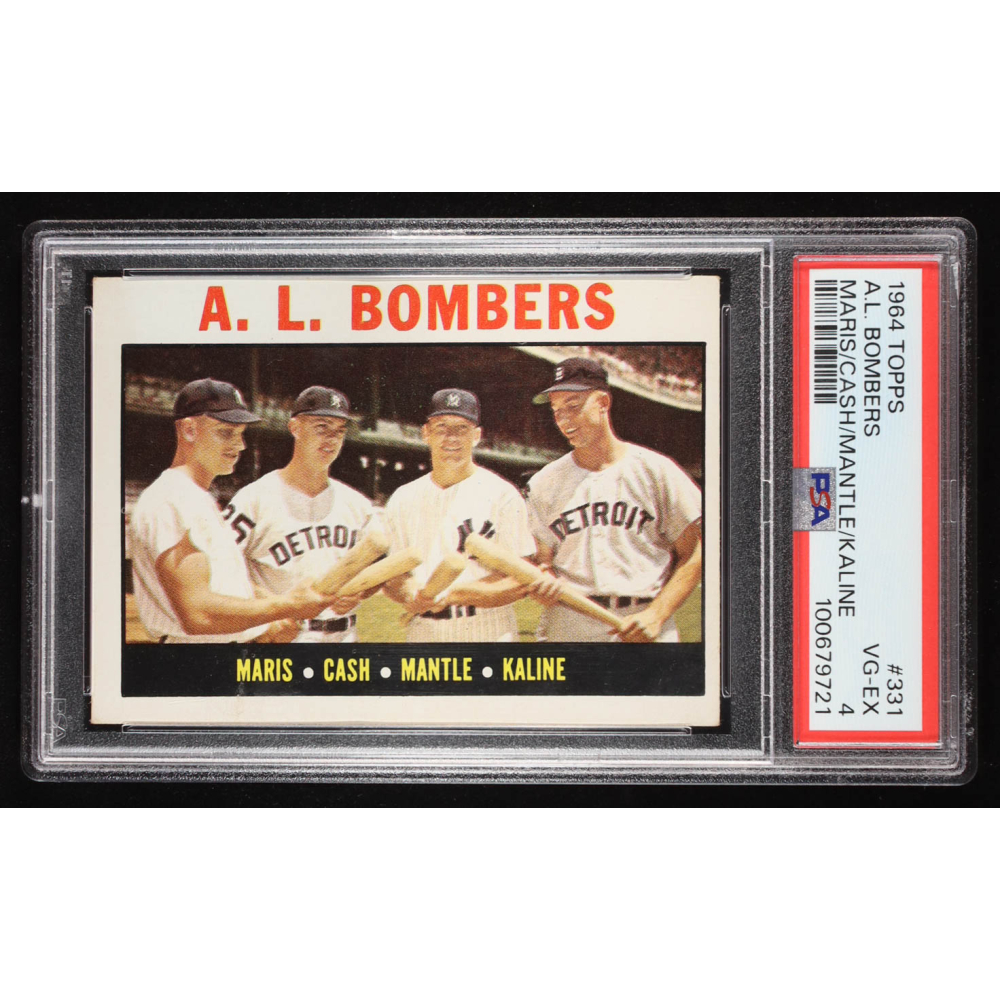 Roger Maris / Norm Cash / Mickey Mantle / Al Kaline 1961 Topps AL Bombers #331 (PSA 4) at PristineAuction.com