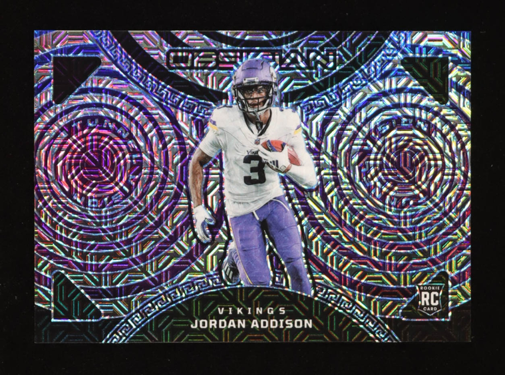 Jordan Addison 2023 Panini Obsidian Tunnel Vision Electric Etch Deep Sea Mojo #11 RC #1/5